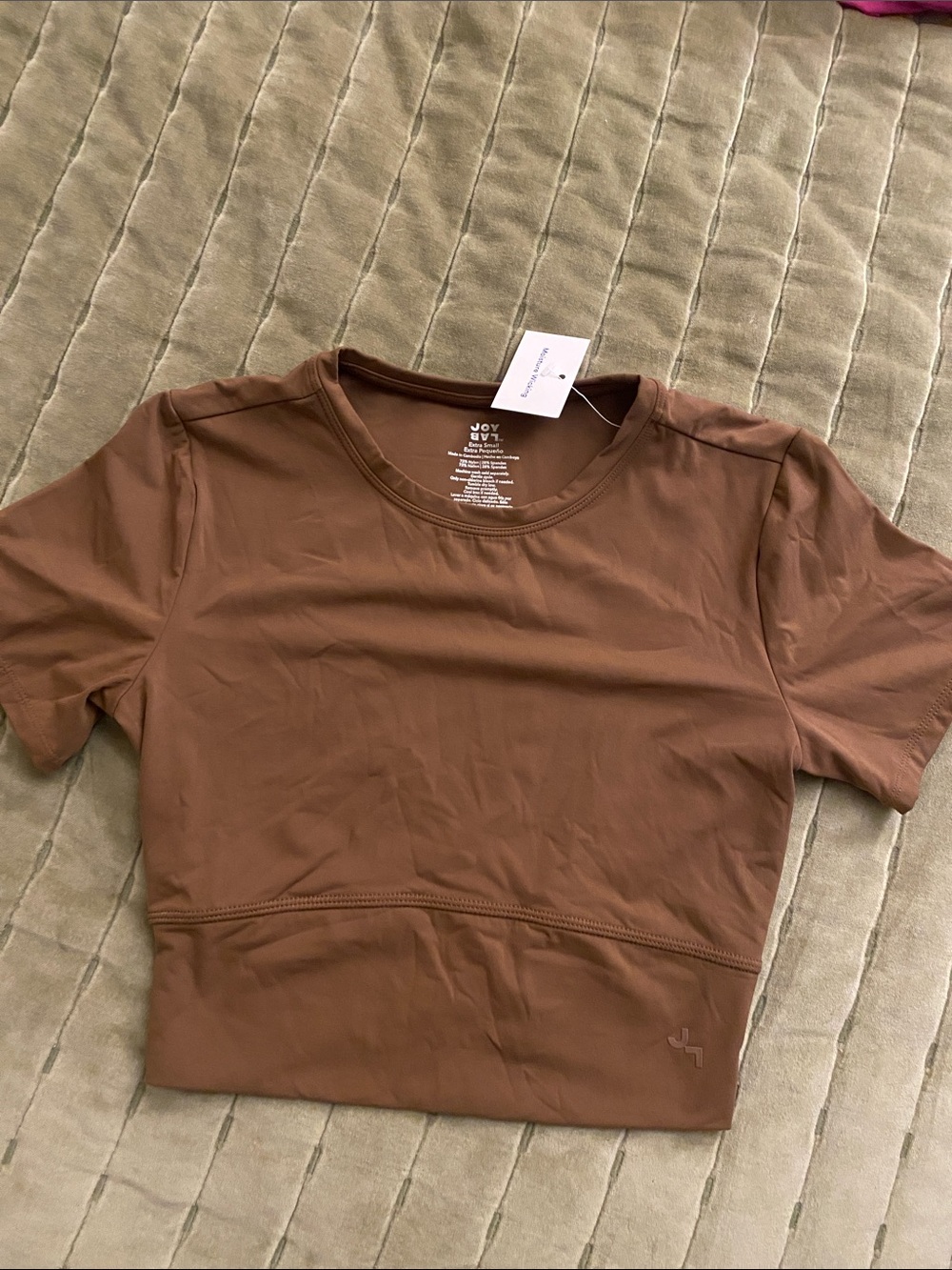 JoyLab Chestnut Short Sleeve Crop Top